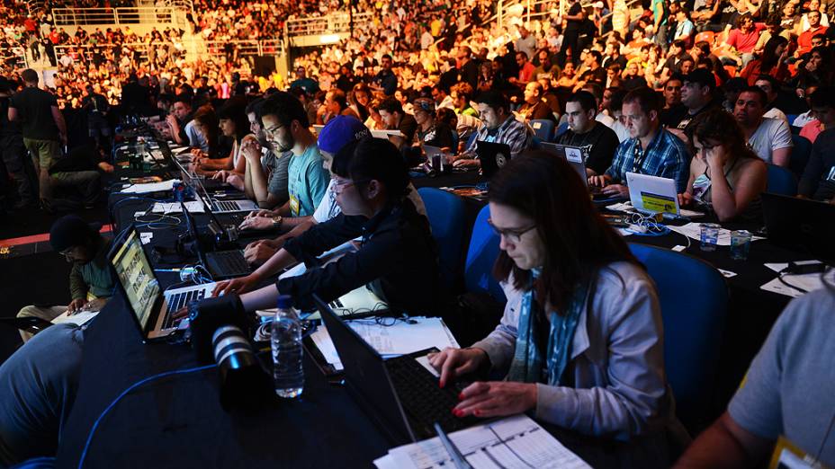 Jornalistas durante o UFC Rio III, realizada na HSBC Arena, Barra da Tijuca