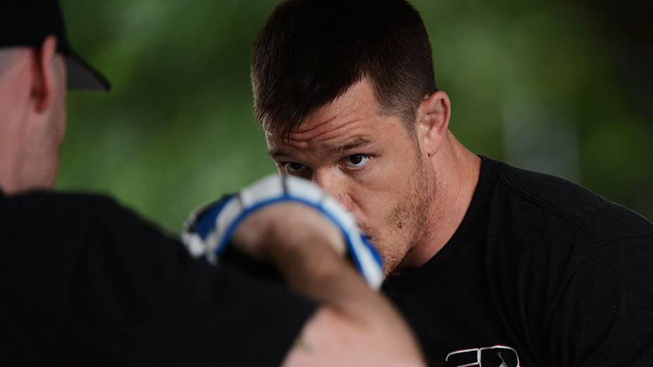 C.B. Dollaway no treino livre do UFC, em São Paulo