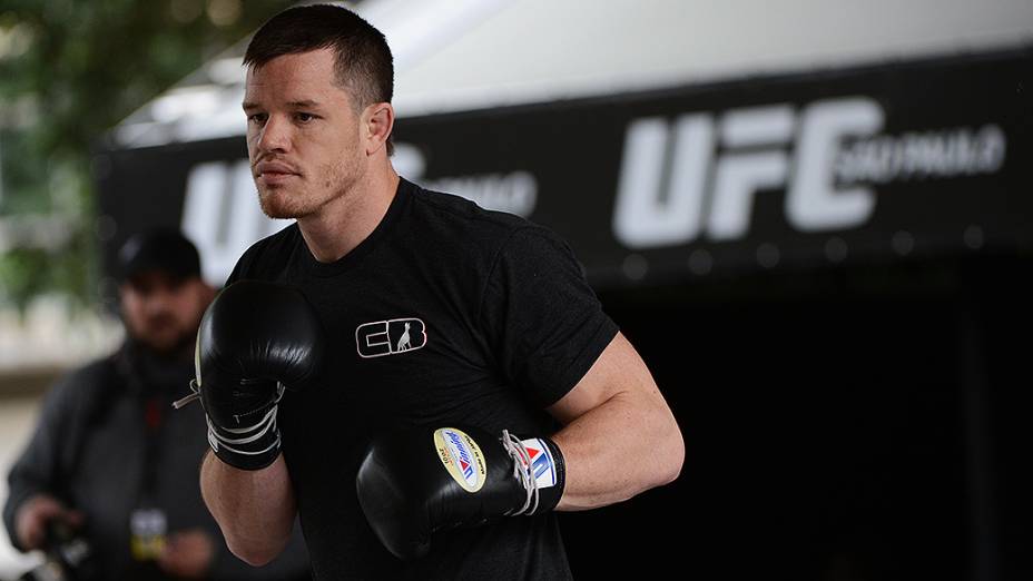 C.B. Dollaway no treino livre do UFC, em São Paulo