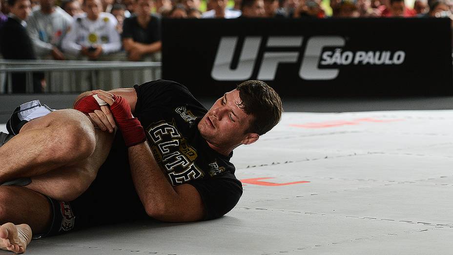 Michael Bisping durante treino do UFC, em São Paulo