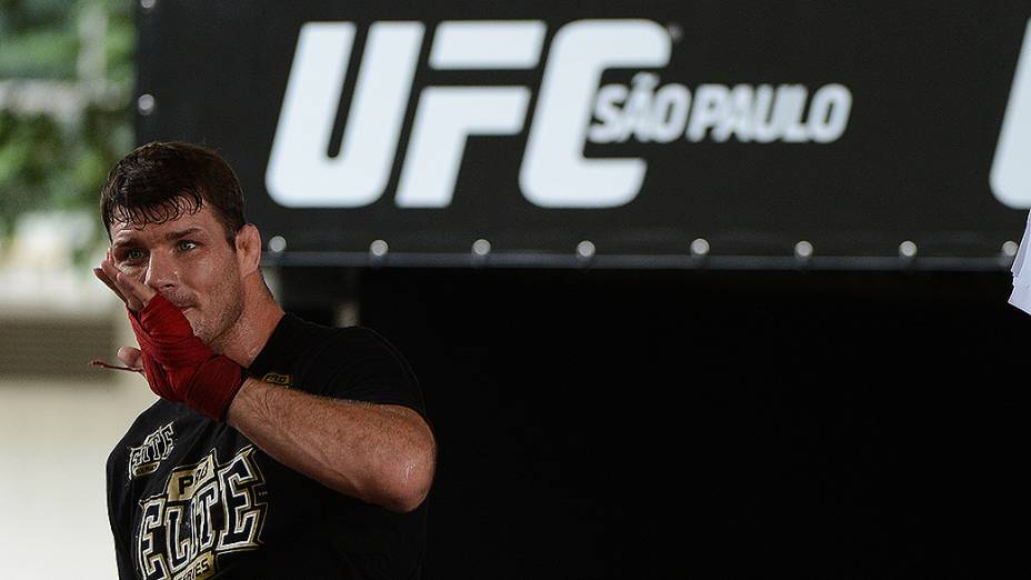 Michael Bisping durante treino do UFC, em São Paulo