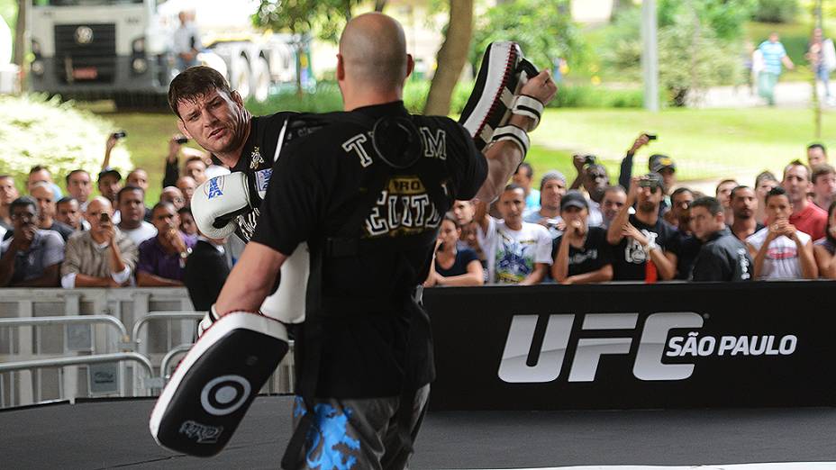 Michael Bisping durante treino do UFC, em São Paulo