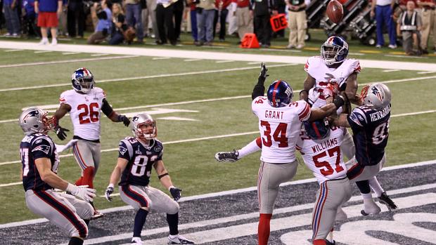 Último lance da partida que sagrou o New York Giants como campeão do Super Bowl 46
