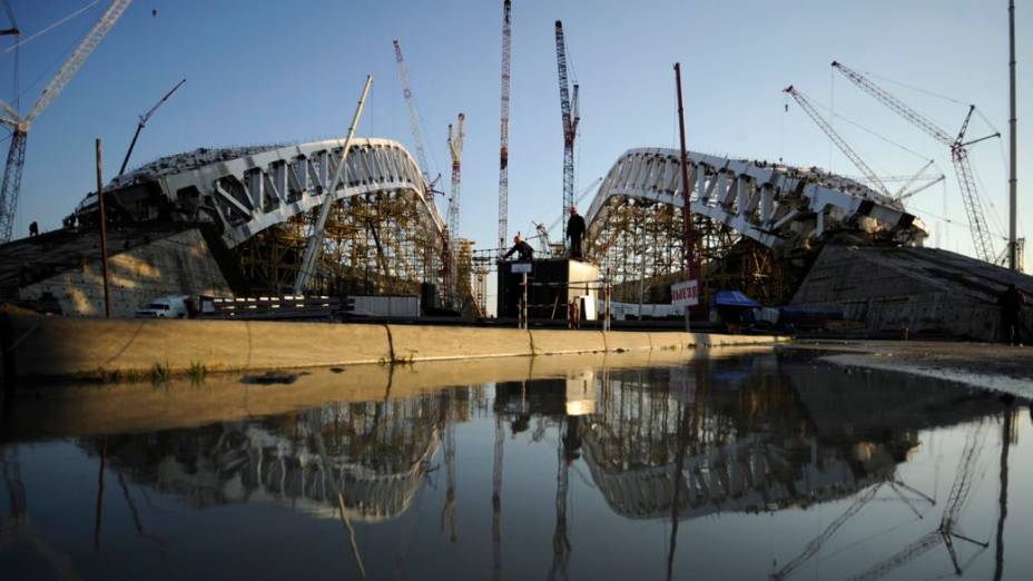 A um ano da abertura dos Jogos, as obras para a Olimpíada de Inverno de Sochi-2014, na Rússia