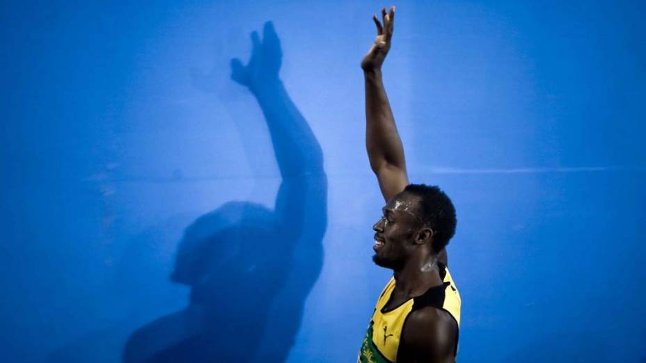 O jamaicano Usain Bolt após a prova dos 200 metros no Mundial de Atletismo em Daegu, Coreia do Sul