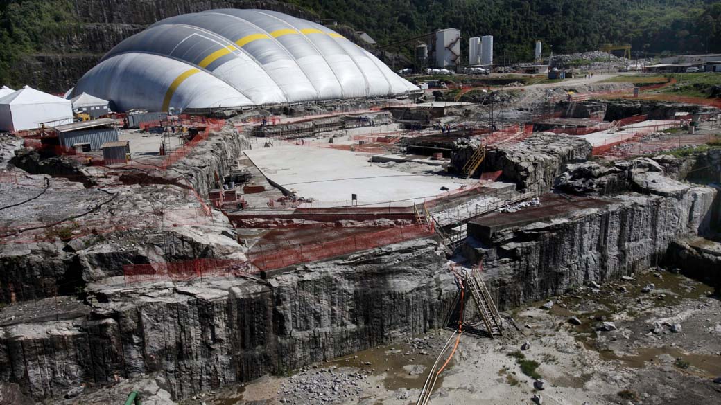 Obras da Usina Nuclear de Angra 3, Angra dos Reis, Rio de Janeiro. Usina recebeu financiamento de R$ 3,8 bi da Caixa Econômica Federal no fim do ano passado