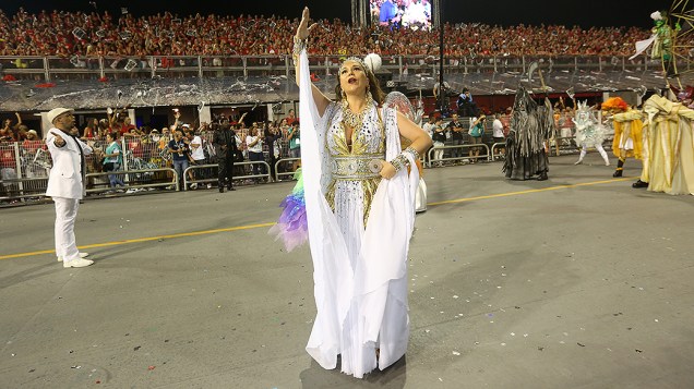 Maria Rita durante o desfile da Vai vai no segundo dia de desfile do Grupo Especial de São Paulo