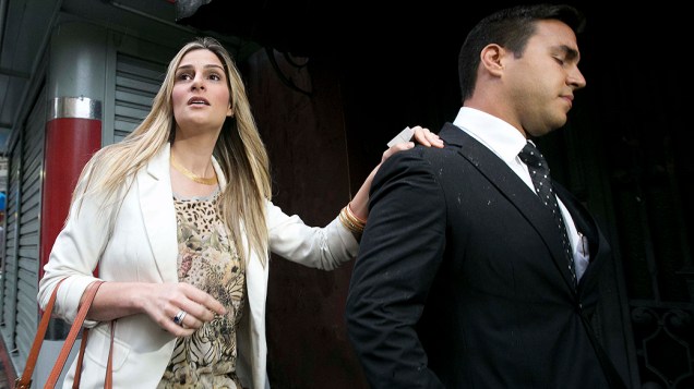 Vanessa Alcântara após depor no Ministério Público Vanessa Alcântara após depor no Ministério Público