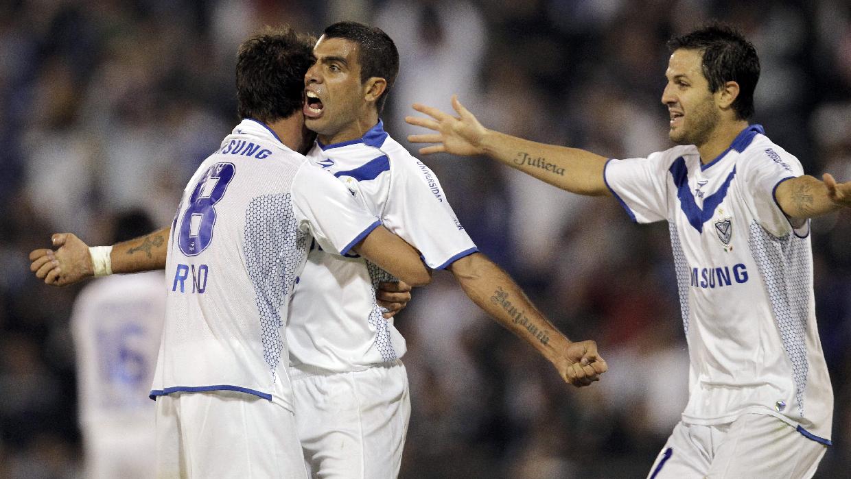 Jogadores do Vélez comemoram classificação para as quartas de final