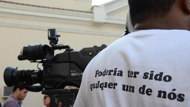 Parentes e amigos participam do velório cinegrafista da Bandeirantes, Santiago Andrade, que morreu durante a cobertura de um protesto no centro do Rio de Janeiro
