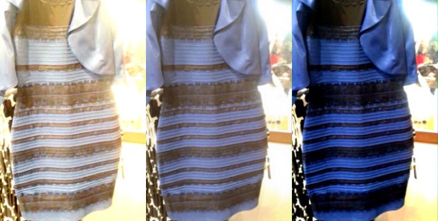 Cor de um vestido dividiu opiniões: alguns veem branco e dourado, outros azul e preto