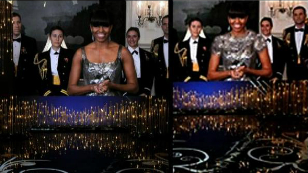 Vestido de Michelle Obama usado no Oscar passa por transformação em site iraniano