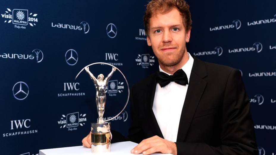 O piloto alemão Sebastian Vettel, eleito o melhor atleta de 2013 no prêmio Laureus, entregue em Kuala Lumpur, nesta quarta-feira
