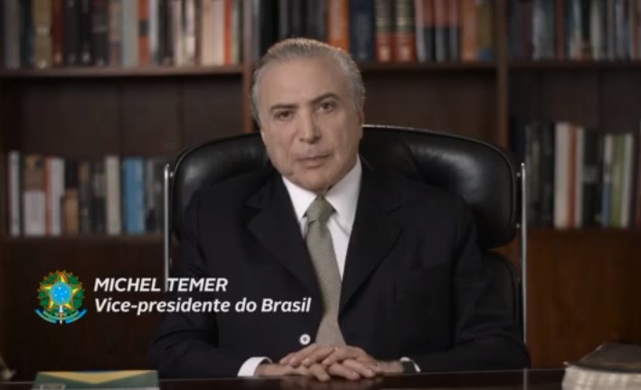 Vice-presidente da República, Michel Temer, fala sobre a Constituição brasileira em vídeo exibido em Portugal