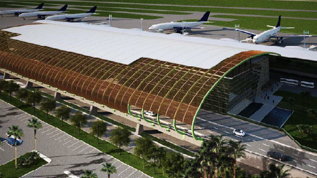 Projeto de como ficará o terminal de passageiros do aeroporto de São Gonçalo do Amarante