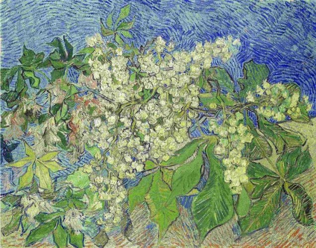 Reprodução da obra "Ramo de Castanheira em Flor", de 1890, de Vincent Van Gogh. A obra foi roubada junto com telas de Cézanne, Degas e Monet, avaliadas em 164 milhões de dólares, em janeiro de 2008, em um museu de Zurique, Suíça