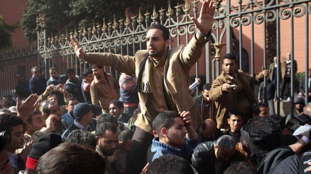 Protesto no centro do Cairo, Egito