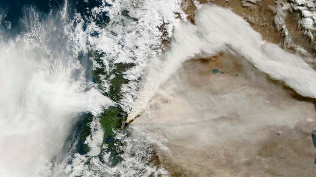Imagem de satélite do vulcão chileno Puyehue