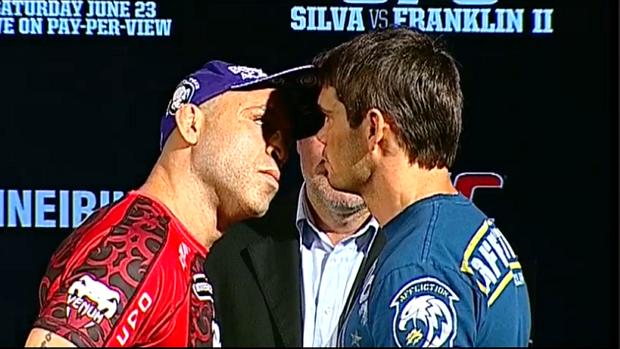 Wanderlei Silva (à esq.) e Rich Franklin farão a luta principal do UFC 147