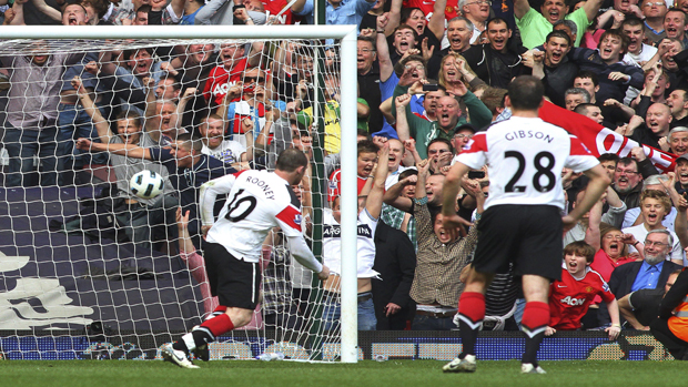 Wayne Rooney, do Manchester United, contra o West Ham