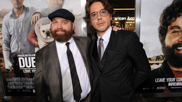 Zach Galifianakis e Robert Downey Jr. na pré-estreia de 'Um Parto de Viagem'