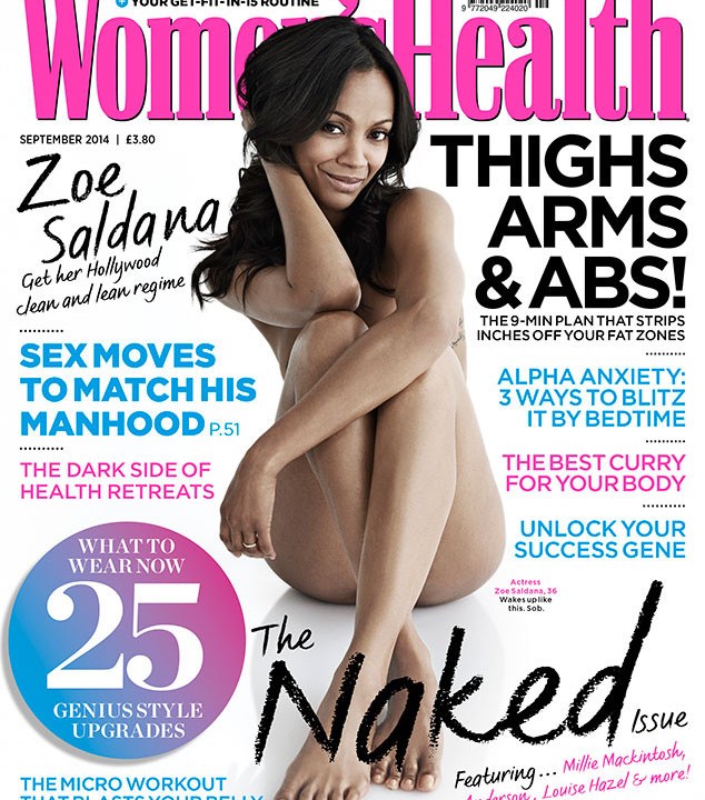 Zoe Saldana para a revista britânica 'Women's Health'