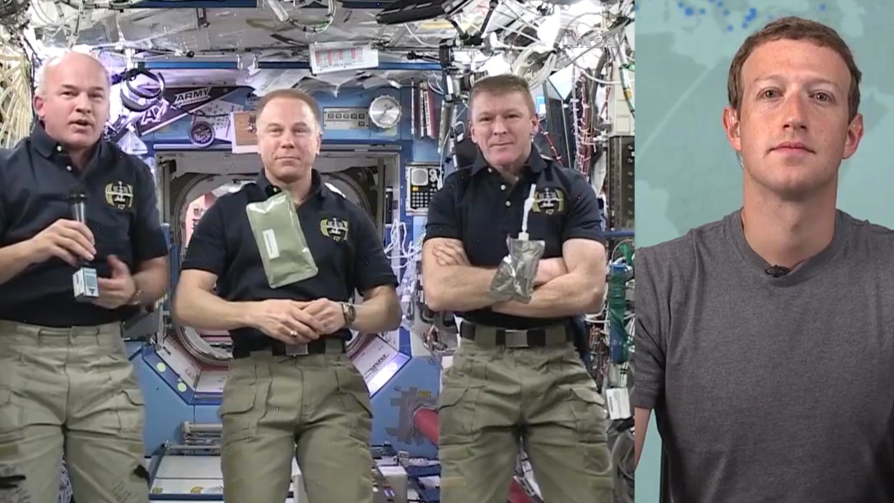 Mark Zuckerberg conversa com astronautas