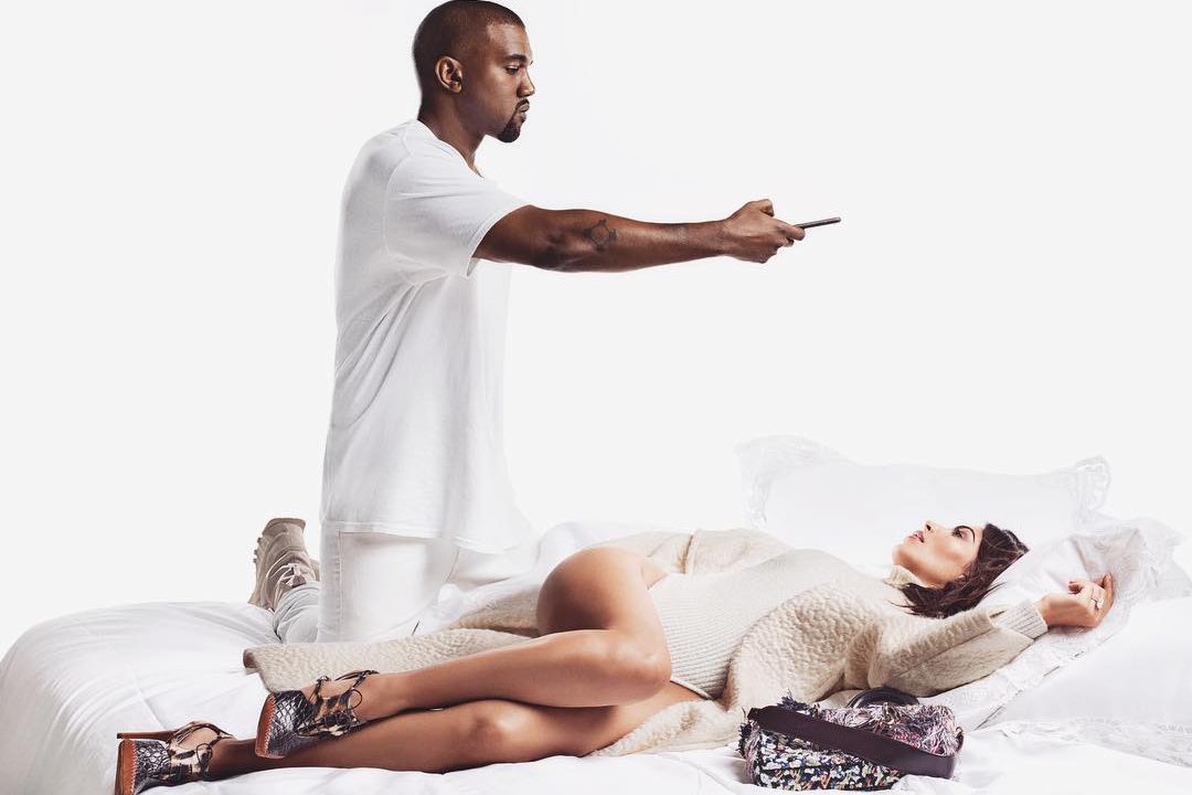Kim Kardashian e Kanye West em ensaio para a ‘Harper’s Bazaar’