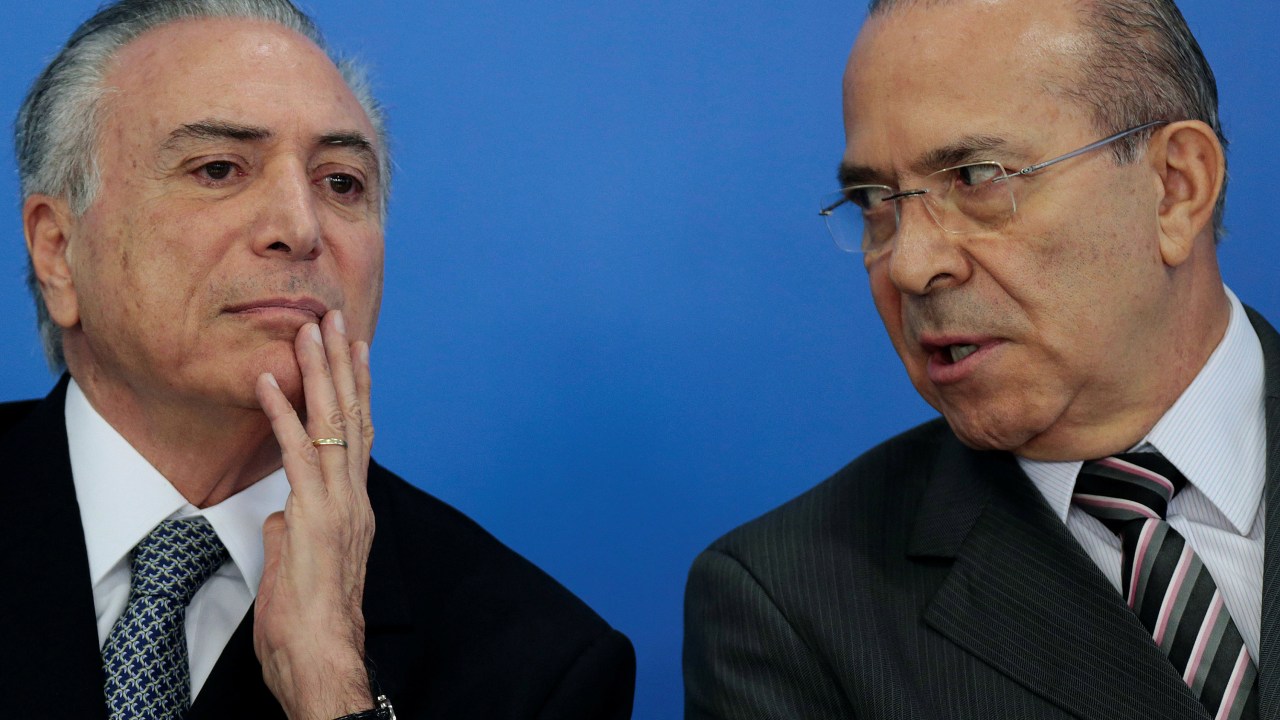 Ministro-chefe da Casa Civil, Eliseu Padilha e Presidente interino Michel Temer, durante reunião no Palácio do Planalto, em Brasília