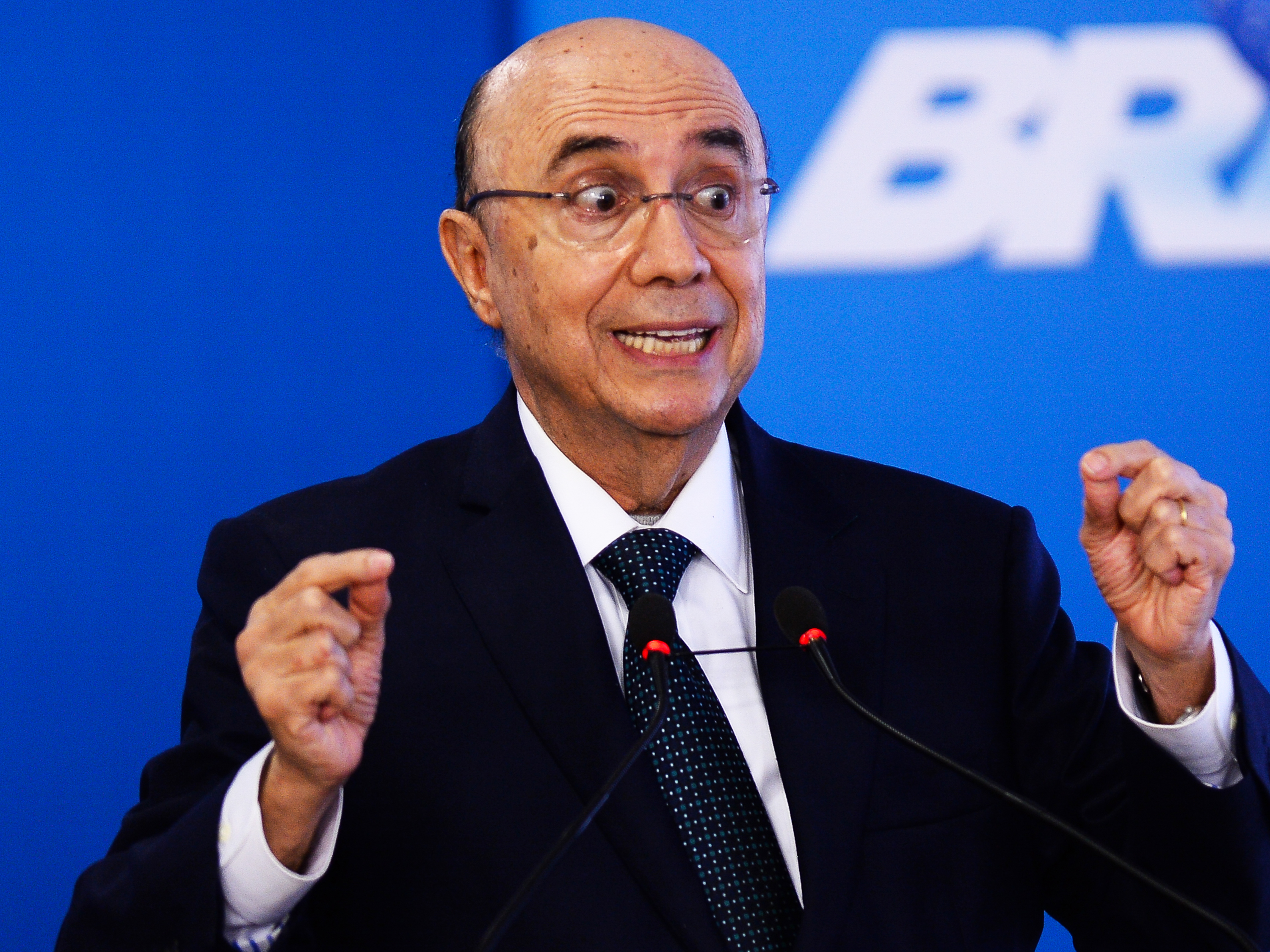 O Ministro da Fazenda, Henrique Meirelles, discursa durante encontro com empresários no Palácio do Planalto, em Brasília (DF) - 08/06/2016