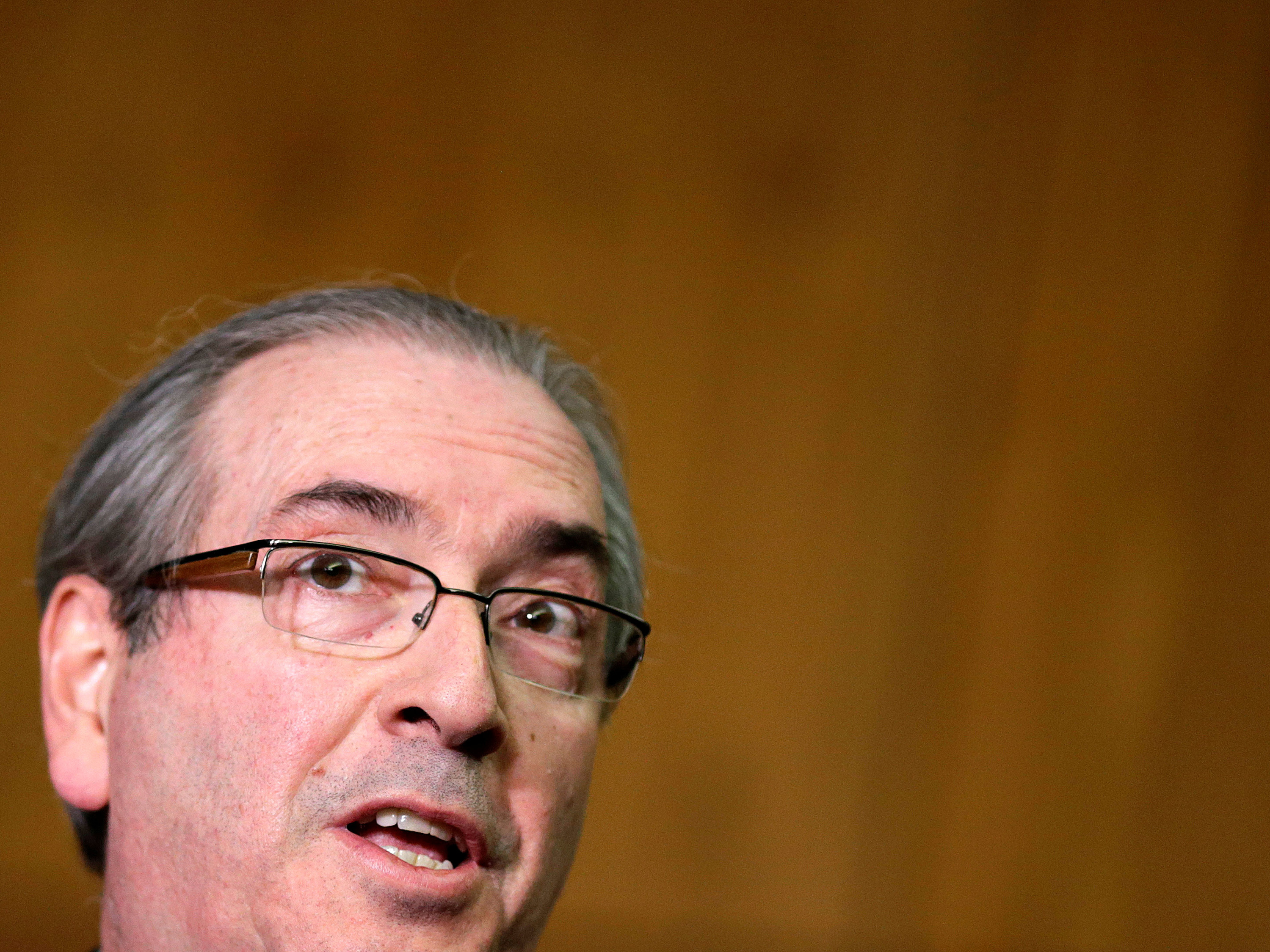 O ex-presidente da Câmara dos Deputados, Eduardo Cunha, durante leitura de sua carta de renúncia - 07/07/2016