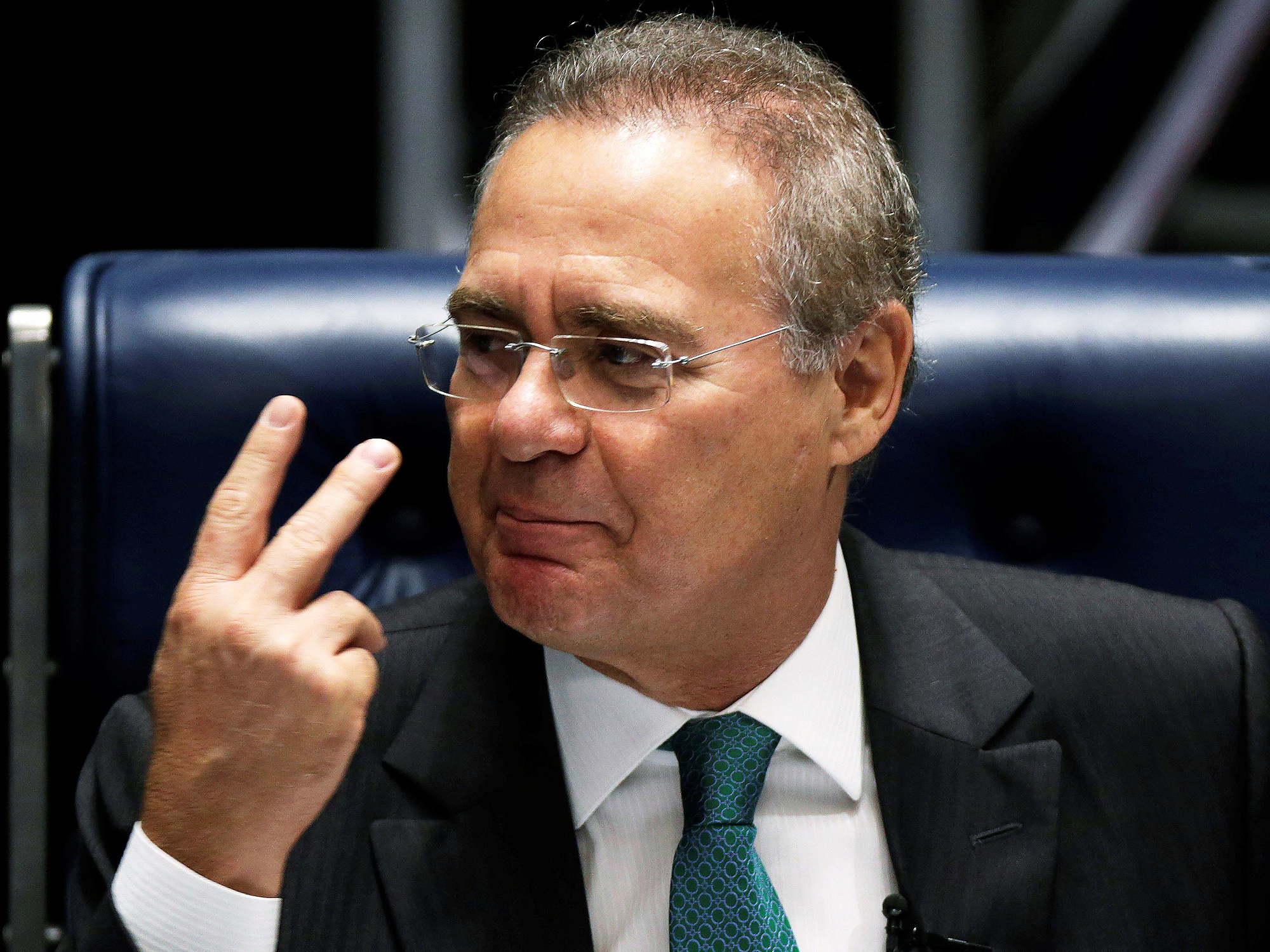 O presidente do Senado Renan Calheiros (PMDB-AL) durante sessão que decide pelo afastamento de Dilma Rousseff - 11/05/2016
