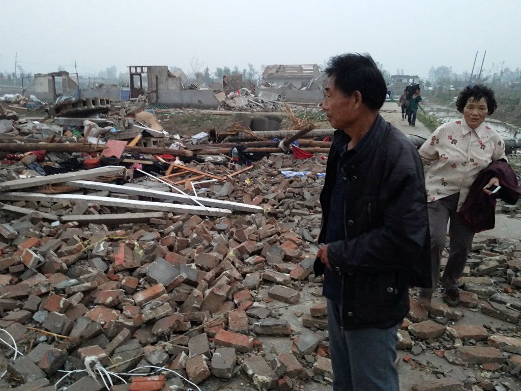 Tornado atinge região da província de Jiangsu, na China