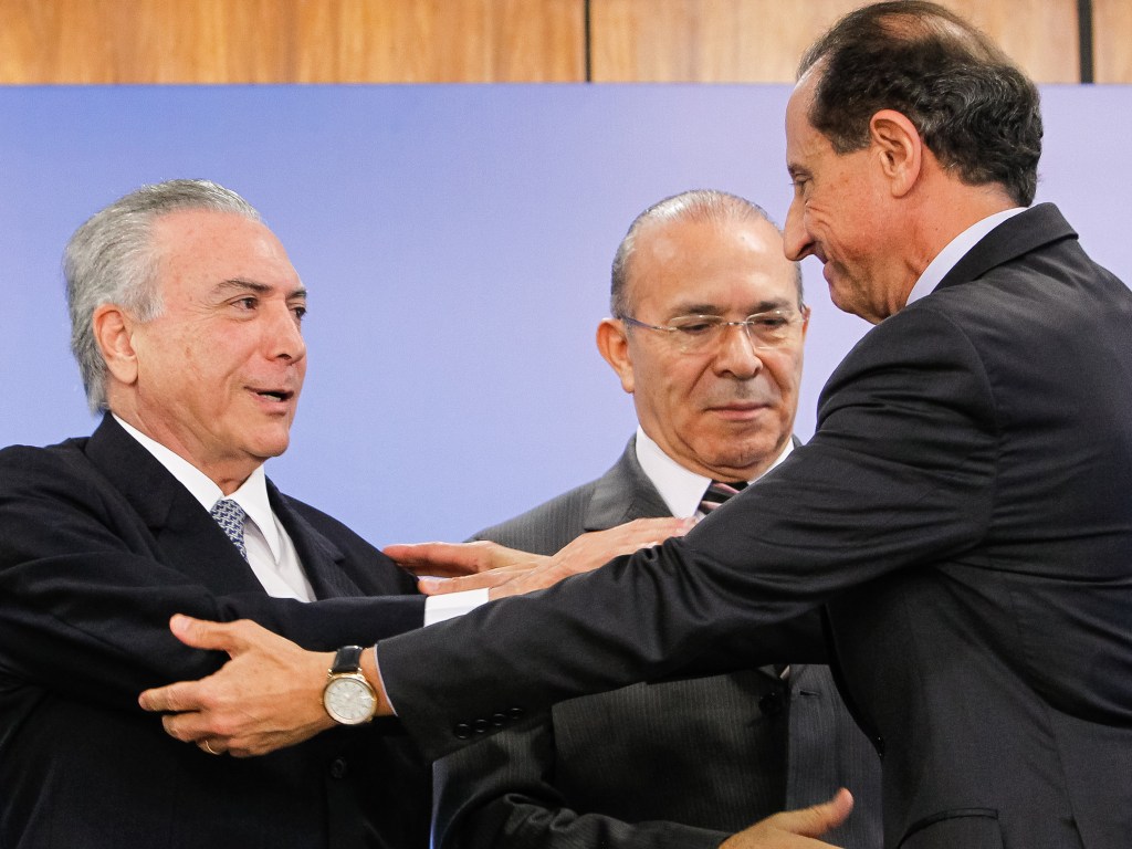 Michel Temer e Paulo Skaf se encontram durante reunião com líderes empresariais em Brasília (DF)