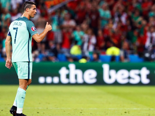 O atacante Cristiano Ronaldo, durante partida entre Portugal e País de Gales, válida pelas semifinais da Eurocopa 2016, realizada no Stade de Lyon, na França - 06/07/2016