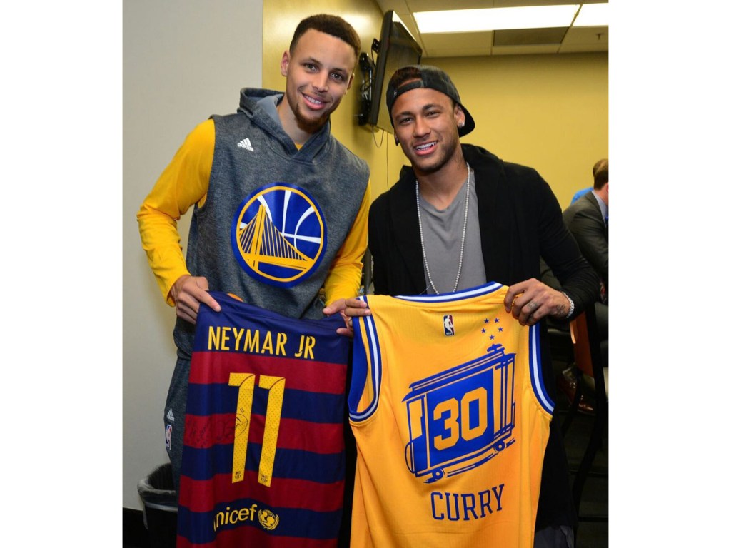 Neymar e Stephen Curry do Golden State Warriors