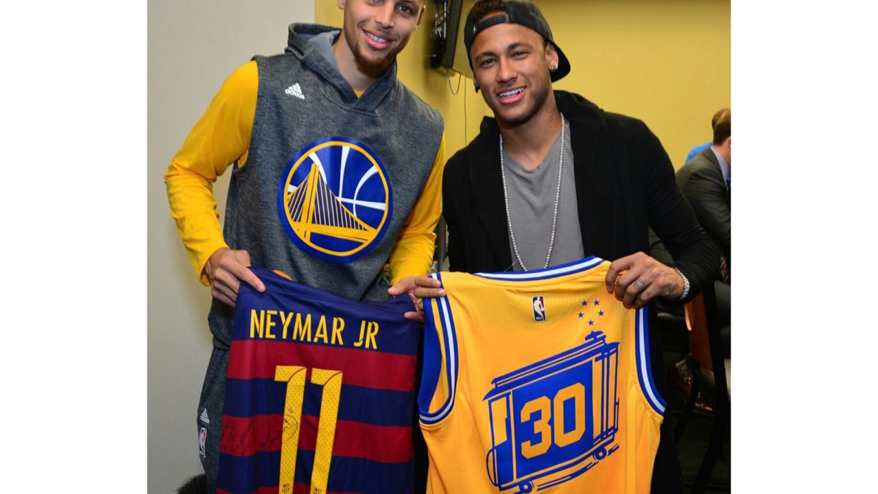 Neymar e Stephen Curry do Golden State Warriors