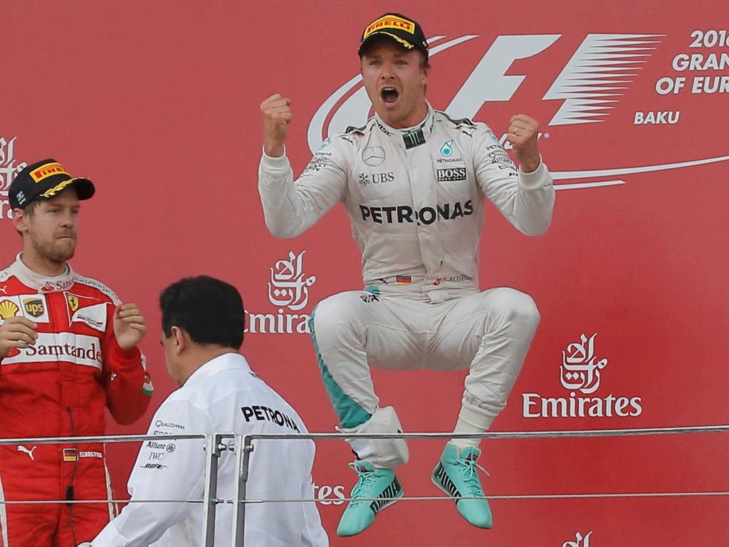 Piloto alemão Nico Rosberg vence Formula 1 em Baku, Azerbaijão