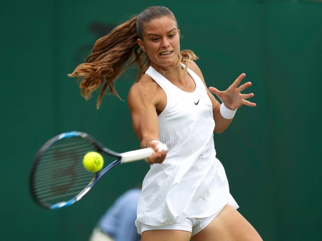 A grega Maria Sakkari durante partida contra a americana Venus Williams
