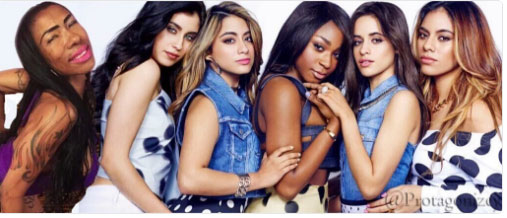 Montagem usada na campanha #InêsBrasilNewMember5H, que pede a inclusão da aspirante a ex-BBB no grupo Fifth Harmony