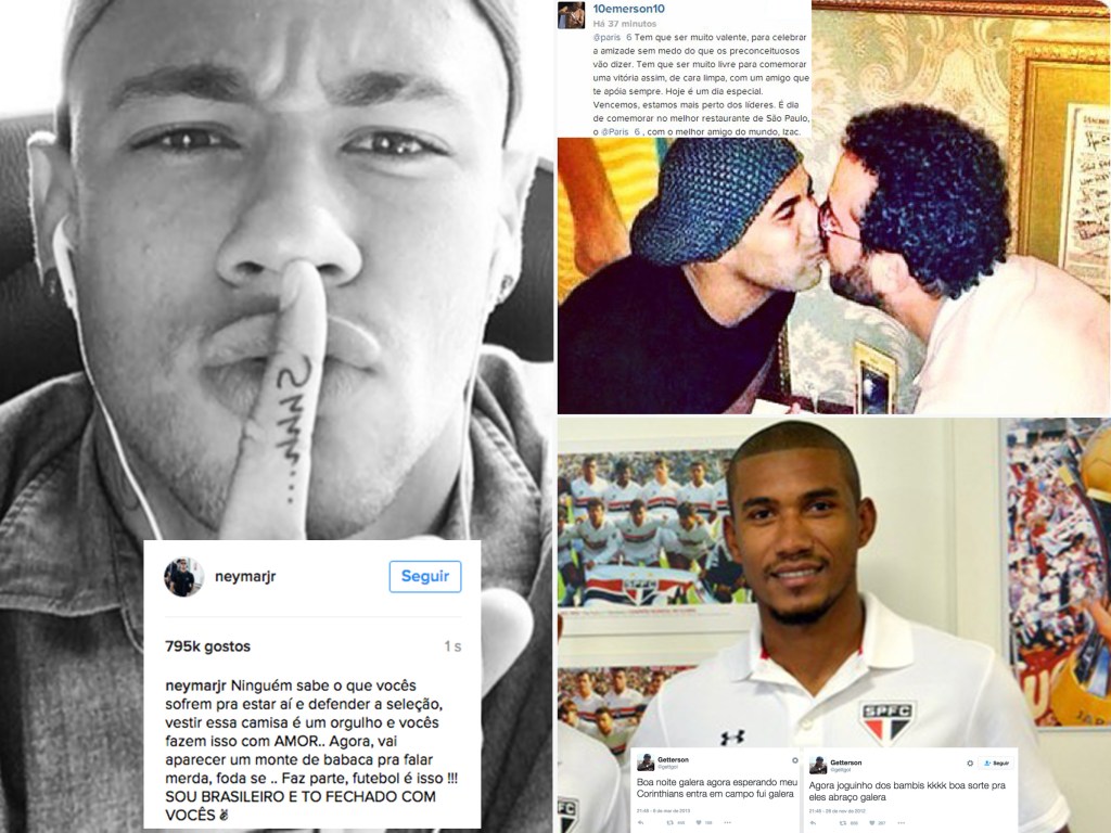 Alguns jogadores de futebol como Neymar, Emerson Sheik e, mais recentemente, Getterson já causaram controvérsias nas redes sociais