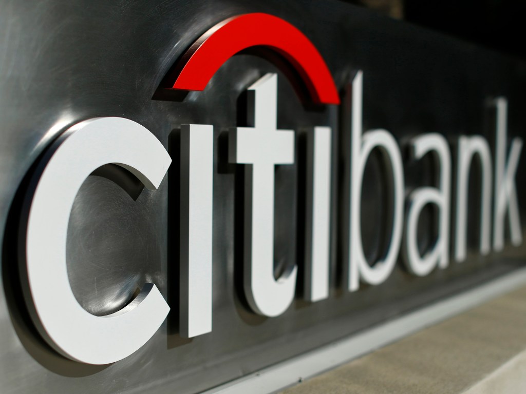 Logo do Citibank em uma agência em Los Angeles, na Califórnia