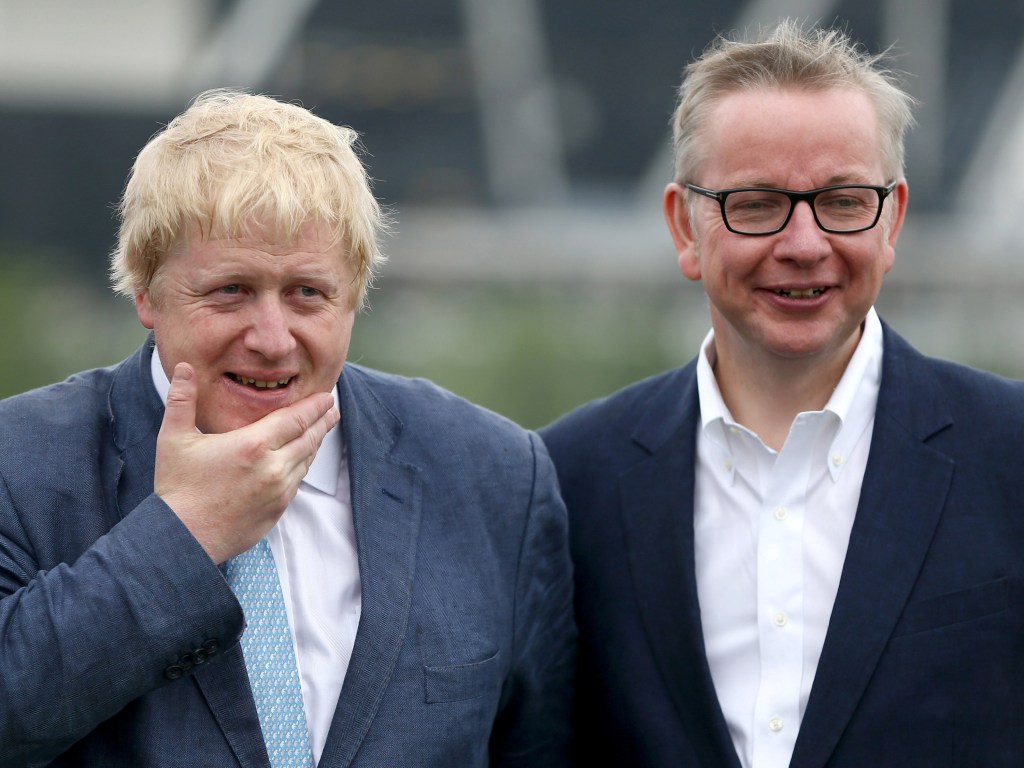 O ex-prefeito de Londres Boris Johnson e o secretário de Justiça do Reino Unido Michael Gove
