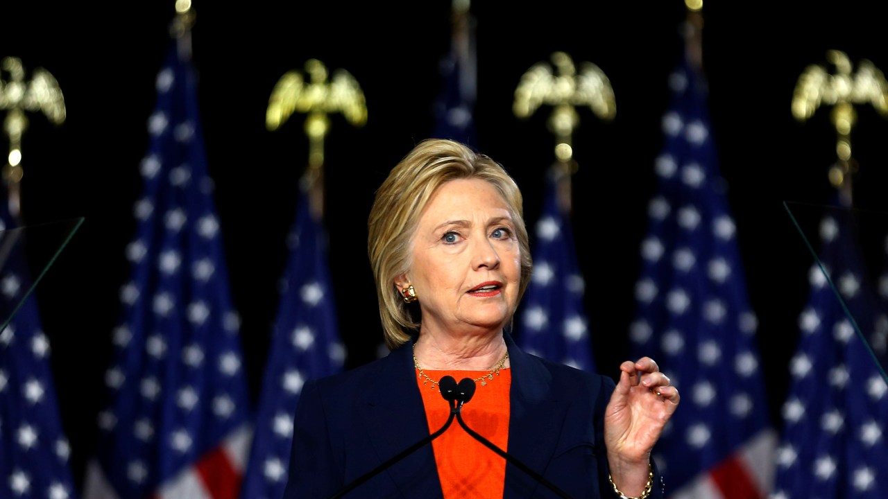 A candidata democrata à presidência dos Estados Unidos, Hillary Clinton