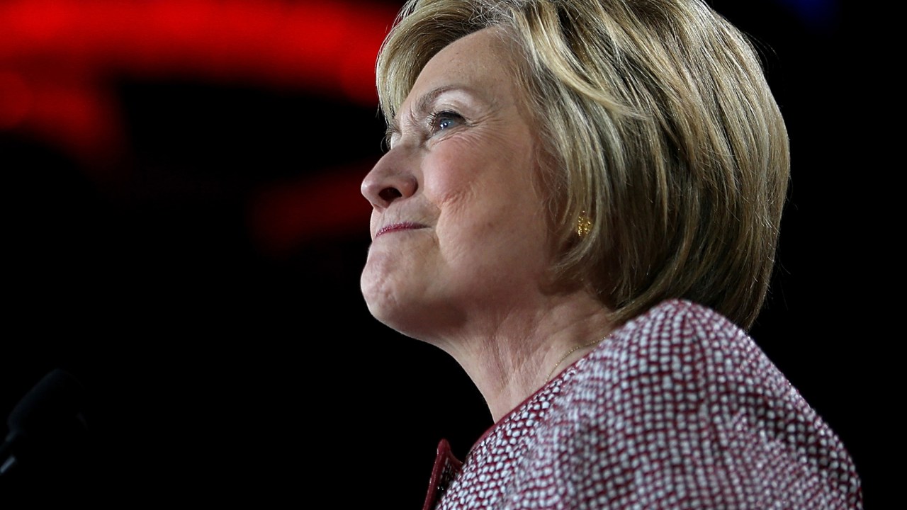 Hillary Clinton durante evento de campanha em Nova York