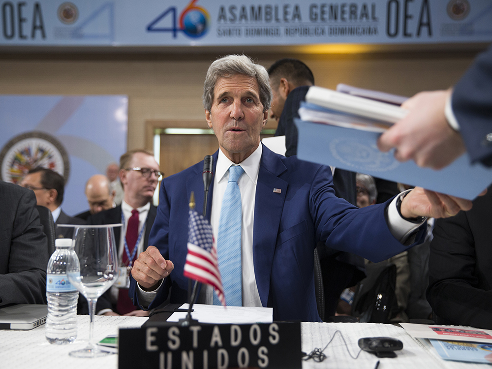 John Kerry durante assembleia da OEA em Santo Domingo