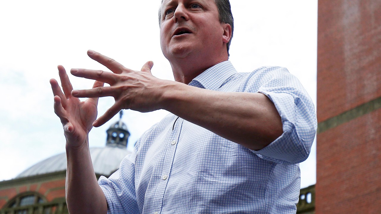 O primeiro-ministro britânico, David Cameron, discursa na Universidade de Birmingham - 22/06/2016