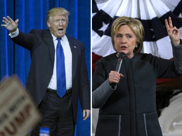 Os pré-candidatos à Presidência dos EUA Donald Trump e Hillary Clinton