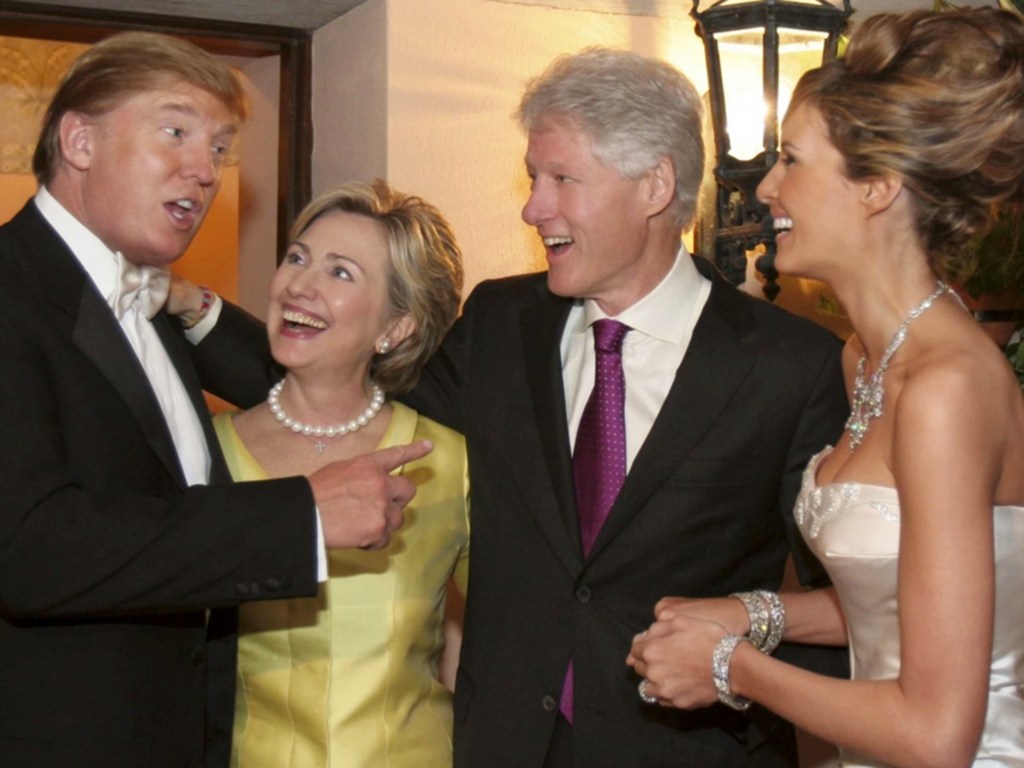 Donald Trump, Hillary Rodham Clinton, Bill Clinton e Melania Trump