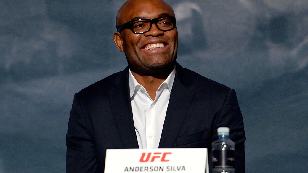 Anderson Silva no evento de divulgação da temporada 2015 do UFC, em Las Vegas